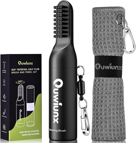 Golf Club Brush Cleaner with Rotating Protective Cover and Squeeze Water Bottle 4 Ounces, Golf Towel, Golf Accessories for Men in Kuwait