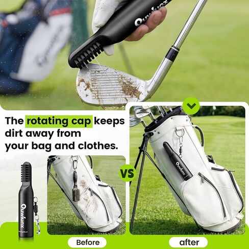 Golf Club Brush Cleaner with Rotating Protective Cover and Squeeze Water Bottle 4 Ounces, Golf Towel, Golf Accessories for Men in Kuwait