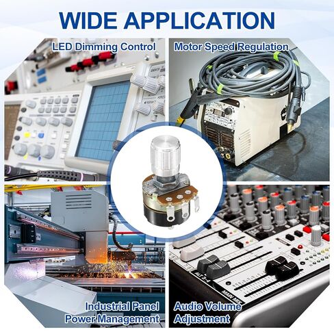 MECCANIXITY 3 قطع 10K أوم الجهد الدوار، WH138 3 دبوس واحد بدوره الخطي تفتق الجهد المتغير المقاوم مع مفتاح لتنظيم سرعة العاكس، فضي in Kuwait