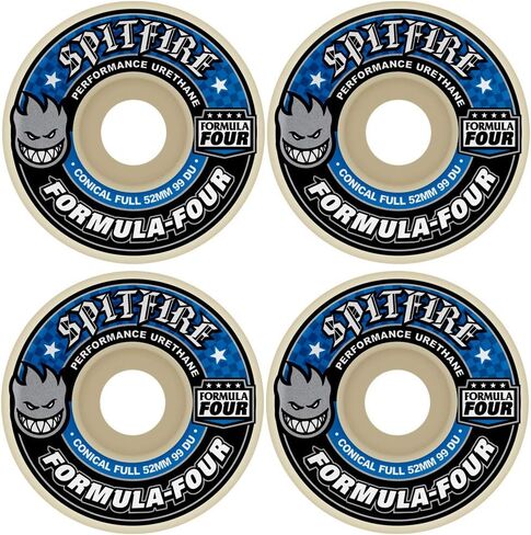 عجلات لوح التزلج Spitfire Formula 4 مخروطية بالكامل باللون الأبيض / الأزرق - 53 مم 99a (مجموعة من 4) in Kuwait