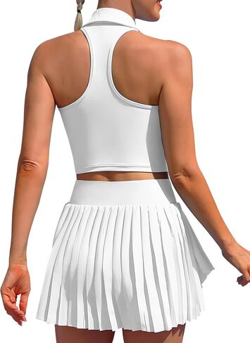 ATTRACO Women Tennis Dress with Built-in Bra and Shorts Spaghetti Strap Sleeveless Golf Skirt Set in Saudi Arabia