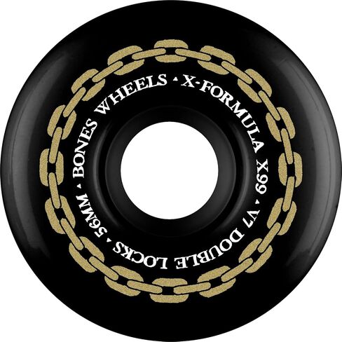 Bones Wheels X-Formula Skateboard Wheels, 56mm, 99A, V7 Double Locks, Black in Kuwait