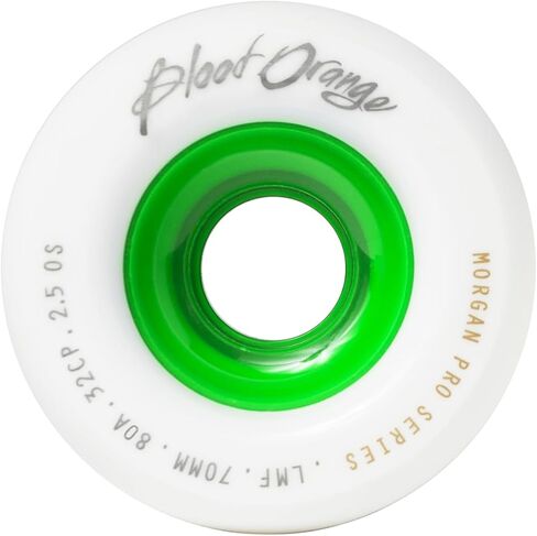 عجلة Freeride Longboard من سلسلة Blood Orange Morgan Pro [جميع مقاييس التحمل والألوان] (80a - أخضر، 70 مم) in Kuwait