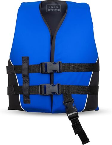 سترة نجاة عالمية للأطفال من MW Watersports، سترة نجاة من النوع الثالث معتمدة من USCG للأطفال، رائعة لركوب القوارب وصيد الأسماك والأنابيب والرياضات المائية الأخرى. (الأزرق، 30-50 رطلا) in Kuwait