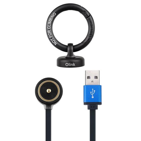 خطاف مغناطيسي محمول من OLIGHT OLINK متوافق مع المصابيح الكاشفة، سلسلة Obulb، حزمة حلقات على شكل حلقة تسلق مصنوعة من الفولاذ المقاوم للصدأ مع شاحن MCC 3 باللون الأسود وكابل شحن مطور in Kuwait