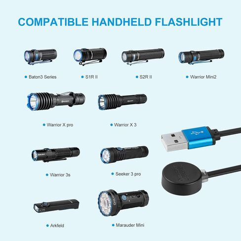 خطاف مغناطيسي محمول من OLIGHT OLINK متوافق مع المصابيح الكاشفة، سلسلة Obulb، حزمة حلقات على شكل حلقة تسلق مصنوعة من الفولاذ المقاوم للصدأ مع شاحن MCC 3 باللون الأسود وكابل شحن مطور in Kuwait