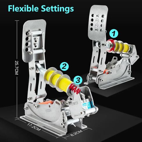 Simjack UT LOAD CELL CELL SIM RACING DEDALS 200 KG BRAKE | مجموعة دواسة استشعار الضغط الهيدروليكية لألعاب محاكاة السباق للكمبيوتر الشخصي-قابس وتشغيل USB ، التخميد القابل للتعديل ، بناء معدني متين (UT-P3-H3-DB) in Kuwait