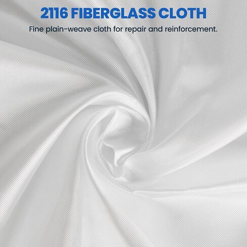 Fiberglass Cloth 4 oz E-Glass Woven Fabric, 50 Inch x 10 Feet, Lightweight High Strength Glass Fiber Cloth for Boat, RC Plane, Surfboard, Auto & Pool Repair, Epoxy Resin Compatible in Kuwait