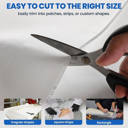 Fiberglass Cloth 4 oz E-Glass Woven Fabric, 50 Inch x 10 Feet, Lightweight High Strength Glass Fiber Cloth for Boat, RC Plane, Surfboard, Auto & Pool Repair, Epoxy Resin Compatible in Kuwait