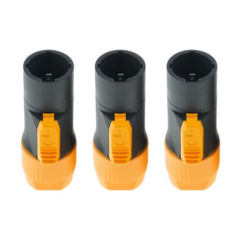 3pcs Yellow IP65 Waterproof PowerCon Male Connectors | 5000W Max Power | Neutrik True1 CBC Compatible | Outdoor Rated for Stage Lighting LED Screens Audio Gear in Kuwait