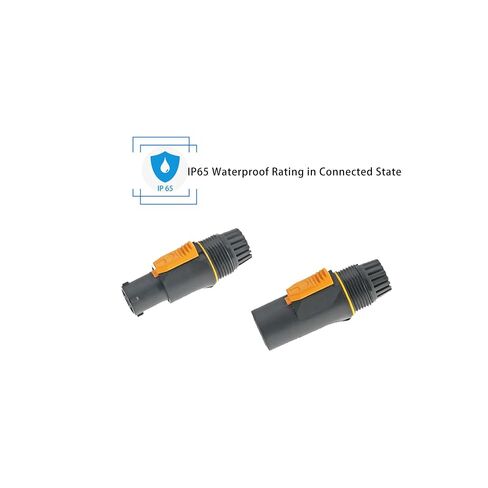 3pcs Yellow IP65 Waterproof PowerCon Male Connectors | 5000W Max Power | Neutrik True1 CBC Compatible | Outdoor Rated for Stage Lighting LED Screens Audio Gear in Kuwait