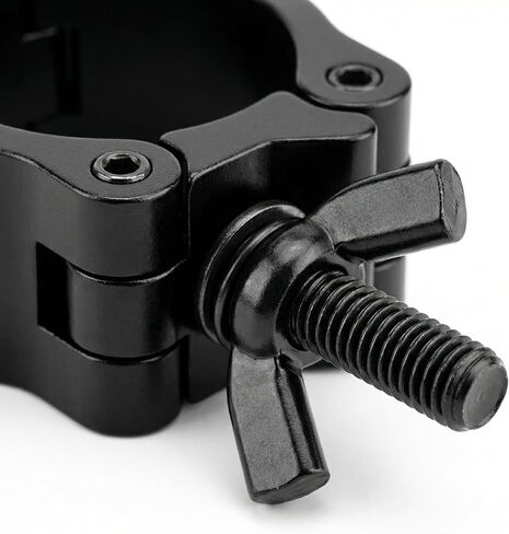 Heavy Duty Lighting Clamp, Black Aluminum Truss Clamps, 220lbs for 1.88-2 inch F24 Pipe, Dual Swivel DJ Light Clamps, Secure Stage Lighting Equipment & Accessories, 2 Pcs in Saudi Arabia