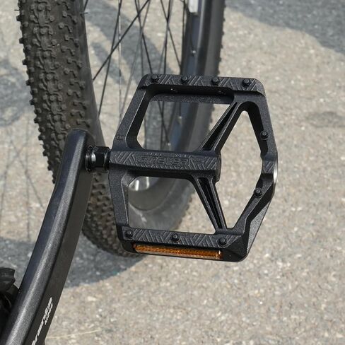 Aluminum Bike Pedals with Reflectors, Anti-Slip Flat Platform Pedals with 2DU Bearings & Chromoly Steel Axle for MTB BMX Gravel Road Bikes in Kuwait