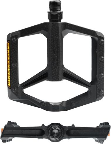 Aluminum Bike Pedals with Reflectors, Anti-Slip Flat Platform Pedals with 2DU Bearings & Chromoly Steel Axle for MTB BMX Gravel Road Bikes in Kuwait