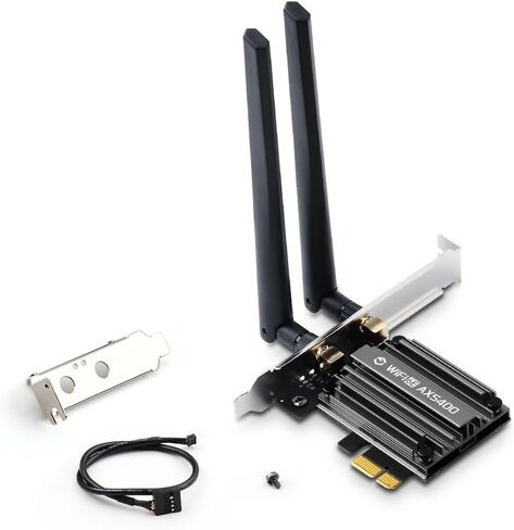 بطاقة Fenvi PCIE WiFi 6E للكمبيوتر الشخصي على سطح المكتب ، AX5400 Tri-Band Wireless Network Adapter ، Bluetooth 5.3 ، MT7922 Chip ، Bracket Low-Profile متوافق مع Windows 10/11 64bit in Kuwait