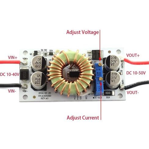 2 Packs 250W DC-DC Module, 10-40V to 10-50V, 6A Adjustable Boost Power Module, Constant Voltage and Current Converter in Kuwait