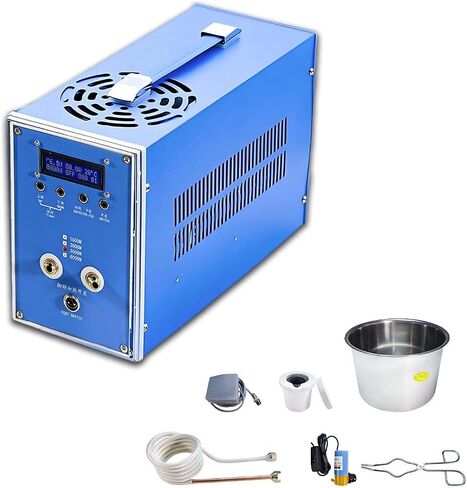 3KW Induction Heating Furnace,Industrial Blacksmithing Equipment Dual Cooling W/Water Temperature Protection 50℃, Metal Melting Welding,Making It Safer in Kuwait