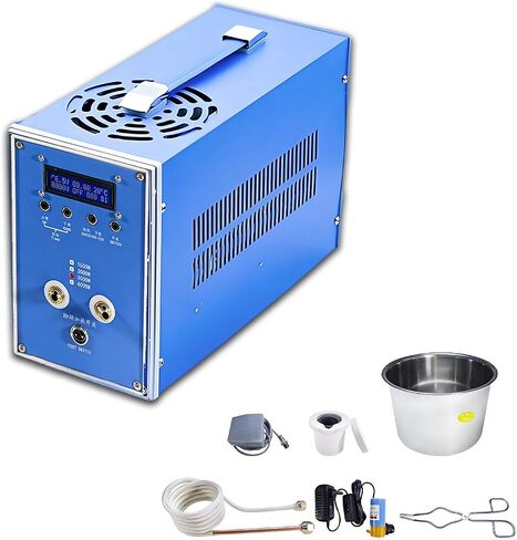 3KW Induction Heating Furnace,Industrial Blacksmithing Equipment Dual Cooling W/Water Temperature Protection 50℃, Metal Melting Welding,Making It Safer in Kuwait