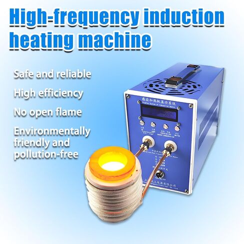 3KW Induction Heating Furnace,Industrial Blacksmithing Equipment Dual Cooling W/Water Temperature Protection 50℃, Metal Melting Welding,Making It Safer in Kuwait