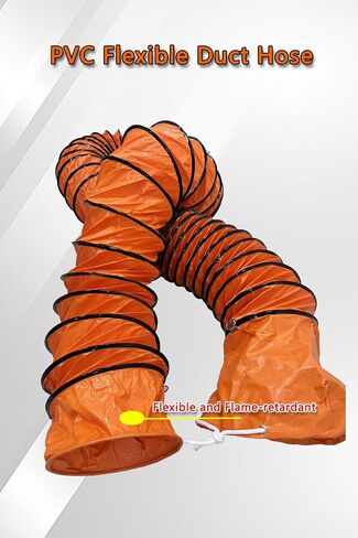 30cm Heavy‑Duty PVC Flexible Ducting Hose, 5m Flame‑Retardant Ventilation Pipe, 0.28mm Thick Foldable Extractor Hose for Industrial Use, HVAC Systems & Workshop Blower【30cm*5m】 in Kuwait