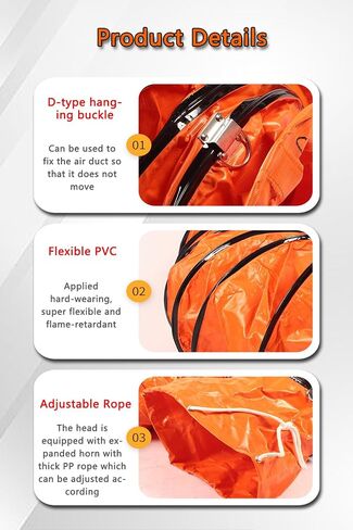 30cm Heavy‑Duty PVC Flexible Ducting Hose, 5m Flame‑Retardant Ventilation Pipe, 0.28mm Thick Foldable Extractor Hose for Industrial Use, HVAC Systems & Workshop Blower【30cm*5m】 in Kuwait