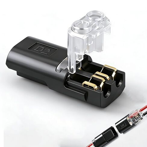 50 Pcs Voltage Wire Connectors, Almighty Tools Quick Connect with Locking Buckle, No Stripping for LED Strip Lights 22-18 AWG in Kuwait