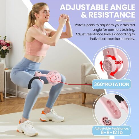 Thigh Trainer, 360°Adjustable Pelvic Floor Muscle Exerciser with LED Display, Inner Thigh Exerciser for Women, Thigh Workout Equipment for Hip, Leg, Arm in Kuwait