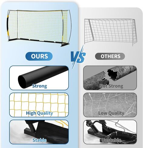 12X6 FT Portable Soccer Goal Foldable Pop-Up Soccer Net with Metal Frame and Carry Bag Quick Set Up Soccer Goal Net for Indoor Outdoor Practice Training Teens and Adults in Saudi Arabia