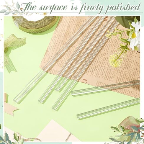 Junkin 20 Pcs Clear Acrylic Square Rods 1/4" x 1/4" x 12" Acrylicglass Plastic Rods, for LED Light Diffuser Strips, Display Stand Supports, Model Building, Home Decor, Aquarium Dividers in Saudi Arabia