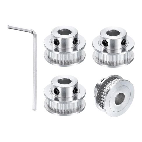 uxcell 4pcs GT-2 40T Pulley Synchronous Wheel 12mm Bore, Aluminum Timing Pulley 40 Teeth, Fit Width 6mm Timing Belt for 3D Printer CNC Machine (with A Wrench) in Saudi Arabia