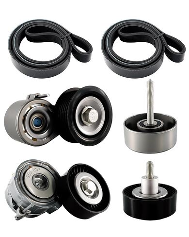 Drive Belt Tensioner Idler Pulley Kit Fit for Audi A6 A7 Q5 Q7 S4 S5 SQ5 Porsche Cayenne Panamera VW Touareg, Replace 06E903133AG 06E903133/AB 06E903137AE 06E903137AB 06E903341H in Saudi Arabia