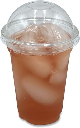 Boardwalk BWKPET910DOMEPK 9 oz. to 10 oz. PET Cold Cup Dome Lids - Clear (100/Pack) in Kuwait