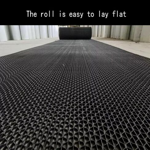 PVC Drainage Floor Mat Non-Slip Commercial Wet Area Mat for Outdoor and Indoor Restaurant Kitchen Bar Swimming Pool Splash Matting Water Drain Flooring Mat (Black, 4FTX10FT) in Kuwait