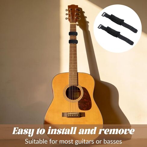 2 Pcs Guitar String Dampener, Guitar Fret Mute Wrap, Bass String Muter Bass Muffler Silencer Damper Strap Adjustable Guitars Strings Dampener, Guitars Accessories in Kuwait