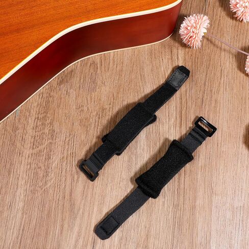 2 Pcs Guitar String Dampener, Guitar Fret Mute Wrap, Bass String Muter Bass Muffler Silencer Damper Strap Adjustable Guitars Strings Dampener, Guitars Accessories in Kuwait