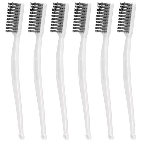 6 Pack Small Wire Brushes Steel Brush Wire Brush Set for Cleaning Metal 6.77in Tools with Curved Handle for Rust Removal Welding Slag Paint Stains and Surface Preparation in Kuwait