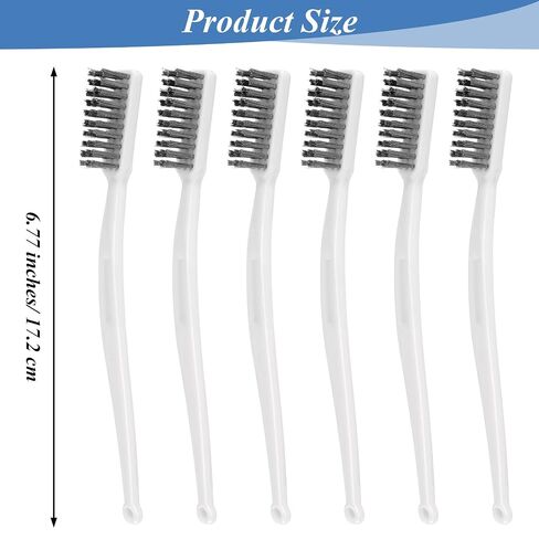 6 Pack Small Wire Brushes Steel Brush Wire Brush Set for Cleaning Metal 6.77in Tools with Curved Handle for Rust Removal Welding Slag Paint Stains and Surface Preparation in Kuwait