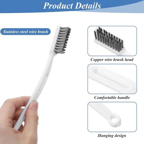 6 Pack Small Wire Brushes Steel Brush Wire Brush Set for Cleaning Metal 6.77in Tools with Curved Handle for Rust Removal Welding Slag Paint Stains and Surface Preparation in Kuwait