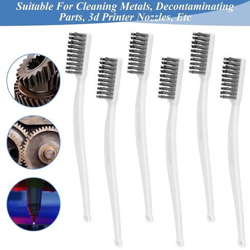 6 Pack Small Wire Brushes Steel Brush Wire Brush Set for Cleaning Metal 6.77in Tools with Curved Handle for Rust Removal Welding Slag Paint Stains and Surface Preparation in Kuwait