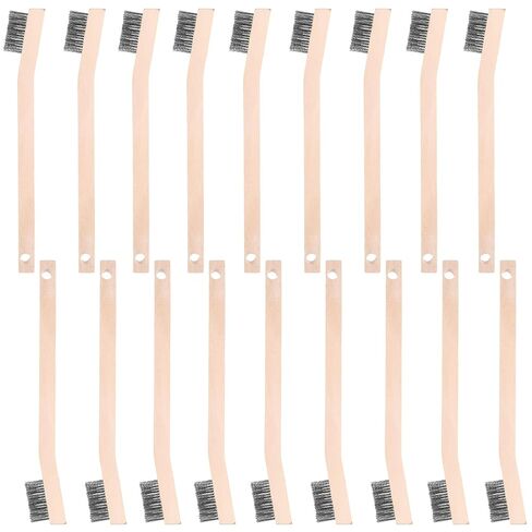 18 Pack 7.8 Inch Stainless Steel Wire Scratch Brush with Wood Handle Small Metal Brush Cleaning Brushes for Rust, Paint, Dirt Removal, Metal and Hard Surface Cleaning in Kuwait