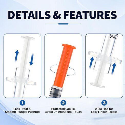 100 Pack 1ml 31G 5/16 Inch (8mm), Individually Packed, Leak-Proof, Disposable, Lab Supplies in Saudi Arabia