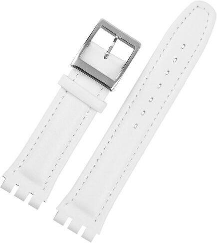 سوار من الجلد الطبيعي HMFang متوافق مع ساعة Swatch YCS YAS YGS Irony Cowhide Watch Band 17mm 19mm شريط للرسغ in Kuwait