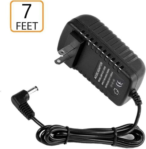 7Ft AC/DC Adapter Compatible with RockJam Rock Jam RJ654, 654, RJ-654 (Work on This Model Only) 54 Key Electronic Digital Keyboard Piano Replacement Charger Cable Power Supply Cord in Saudi Arabia