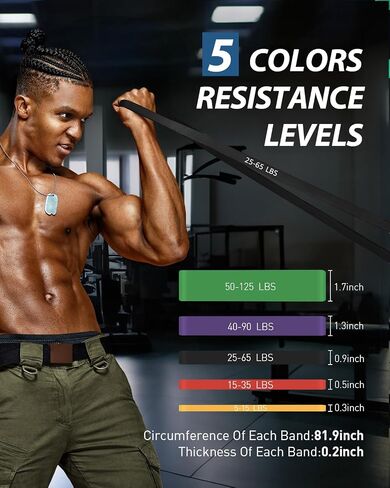Dapofajo Resistance Bands for Working Out: Silicone 5-Level Exercise Bands, 3X Tear-Resistant, Pull Up Assistance - Physical Therapy & Strength Training for Men & Women in Saudi Arabia