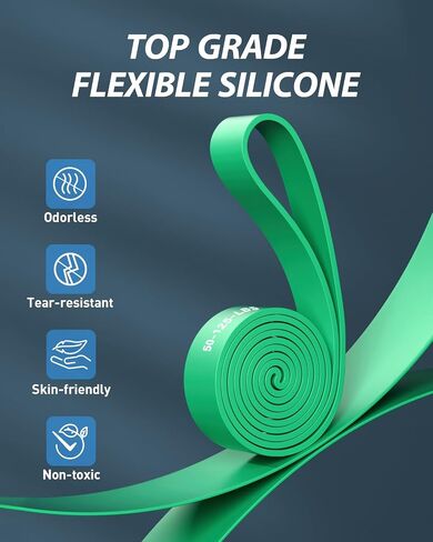 Dapofajo Resistance Bands for Working Out: Silicone 5-Level Exercise Bands, 3X Tear-Resistant, Pull Up Assistance - Physical Therapy & Strength Training for Men & Women in Saudi Arabia