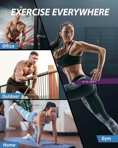Dapofajo Resistance Bands for Working Out: Silicone 5-Level Exercise Bands, 3X Tear-Resistant, Pull Up Assistance - Physical Therapy & Strength Training for Men & Women in Saudi Arabia
