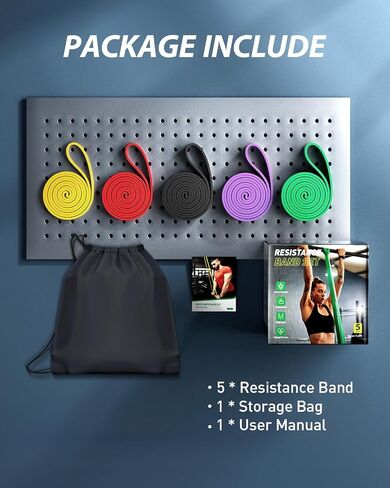 Dapofajo Resistance Bands for Working Out: Silicone 5-Level Exercise Bands, 3X Tear-Resistant, Pull Up Assistance - Physical Therapy & Strength Training for Men & Women in Saudi Arabia