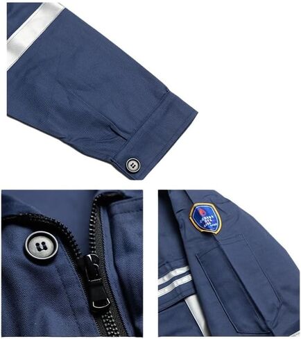 Customized 100% Cotton Flame Resistant Anti-Static Two-Piece Work Set Unisex Long Sleeve FR Jumpsuit (Blue, XL) in Saudi Arabia