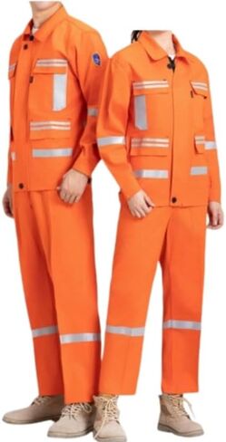 Customized 100% Cotton Flame Resistant Anti-Static Two-Piece Work Set Unisex Long Sleeve FR Jumpsuit (Red, 3XL) in Saudi Arabia