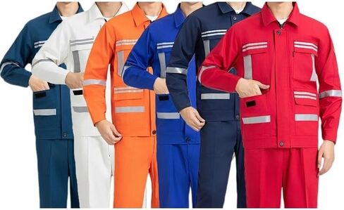 Customized 100% Cotton Flame Resistant Anti-Static Two-Piece Work Set Unisex Long Sleeve FR Jumpsuit (Red, M) in Saudi Arabia
